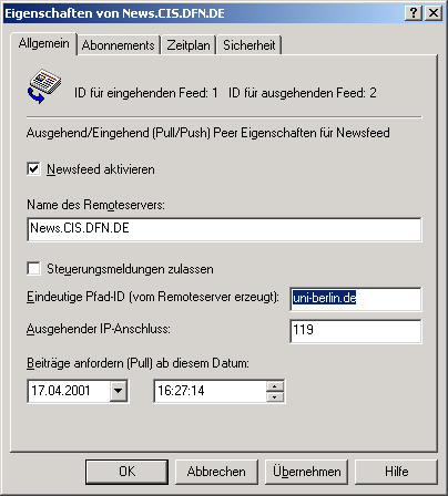 Properties - final settings