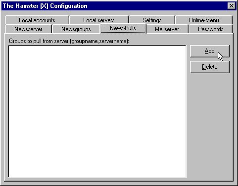 File / Configuration / News-Pulls - Load the list of available newsgroups