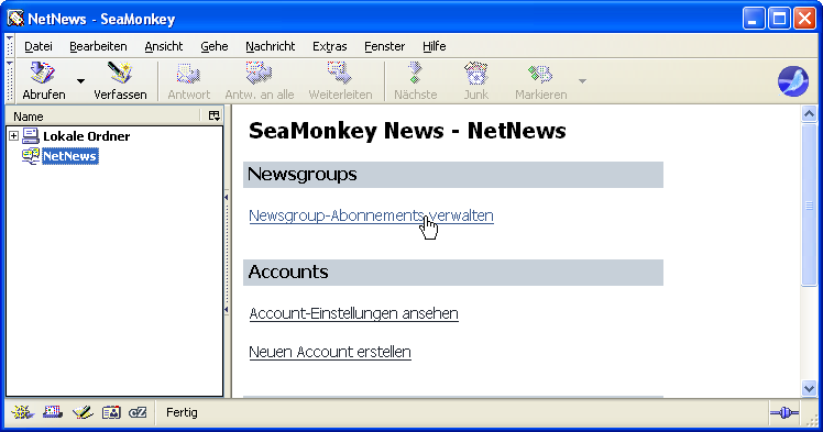 Newsgroup-Abonnements verwalten